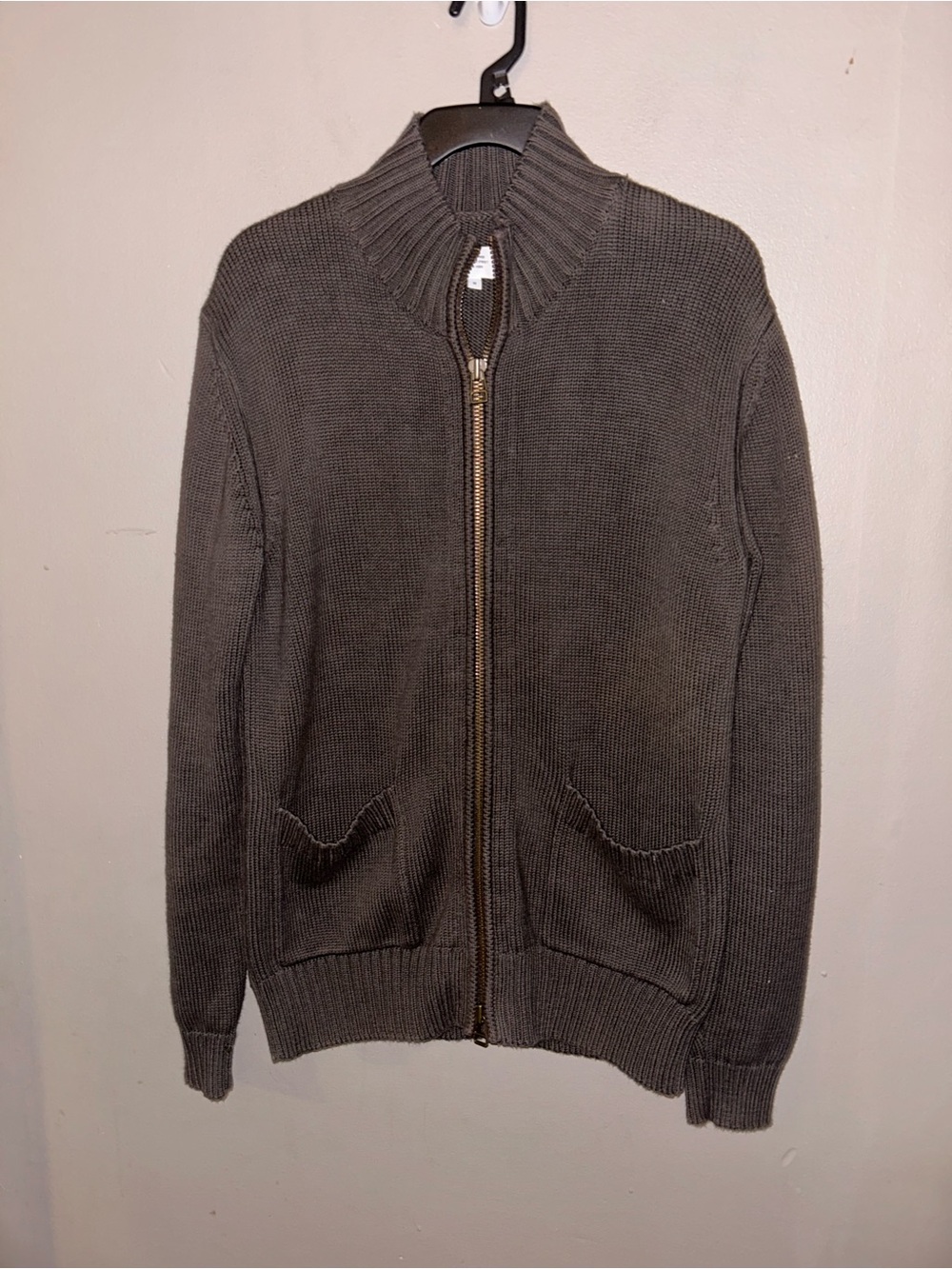 Jack Spade Sweater - brown/mushroom 100% cotton heavyweight zip front